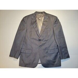 Caravelli Italy Charcoal Grey‎ Pinstripe Jacket Blazer Sport Coat Mens 42S 36W